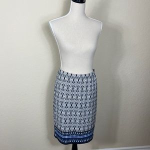 Max Studio Patterned Stretch Knee Length Skirt